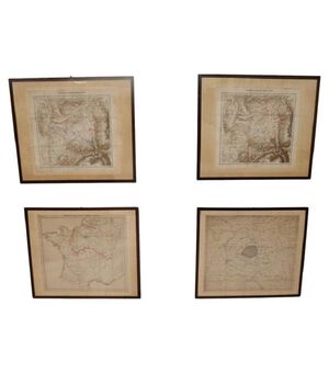 Quattro carte geografiche antiche Guerra Franco-Tedesca 1870-71 PREZZO TRATTABILE