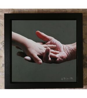 Arte contemporanea Olio su tela” My Sun ” di Filippo Manfroni al confine con l’iperrealismo