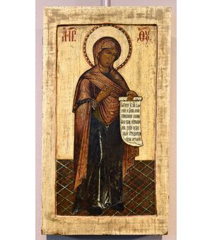Antico icona russa ‘’Madonna della Deesis’’, Russia centrale XIX secolo