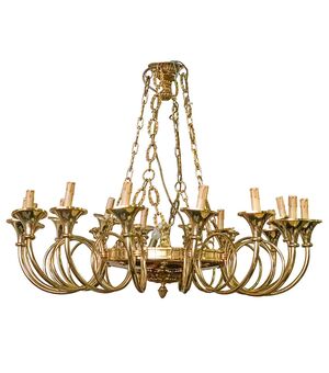Lampadario in bronzo dorato – Anni 50’-60’