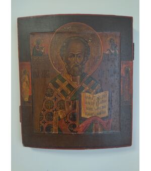 Icona antica russa San Nicola - epoca 800 - bellissima!