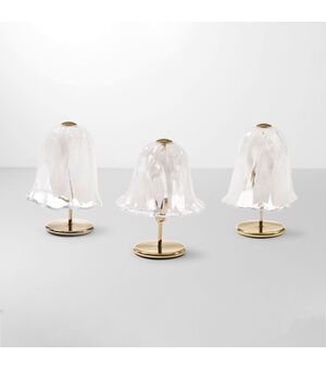 Tre lampade da tavolo Murano anni '70 produzione La Murrina