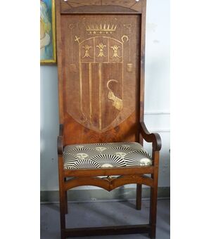 TRONO CARDINALIZIO CON STEMMA NOBILIARE PROVENIENZA: FRANCIA -  EPOCA: XIX sec