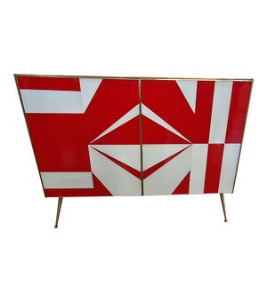 Credenza con ante in vetro, anni '90