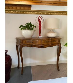 Consolle veneziana in radica di noce - 109 cm