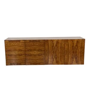 Credenza di linea Art Dèco in radica, anni '80