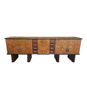 Credenza lunga madia Art Déco. Italia, anni ’30