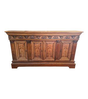 Credenza neorinascimentale in noce - Italia, inizio del XX secolo