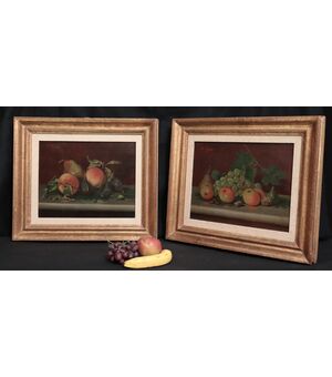 Angelo Figlinesi (Firenze '900) Coppia Nature morte