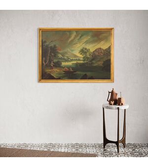 Dipinto olio su tela paesaggio italiano