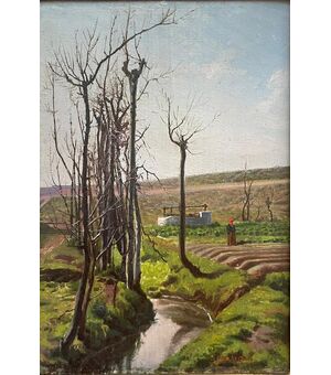 Giovanni Giuliani, olio su tavola con cornice dorata