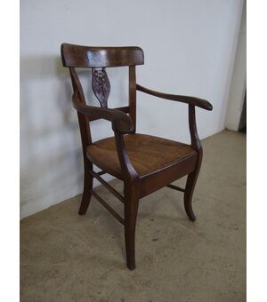 POLTRONA SINGOLA IN NOCE IMPAGLIATA PROVENZALE  L 62xP44xH88