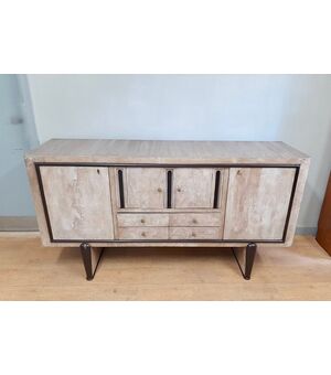 CREDENZA ART DECO ANNI 1930-40 CON FINITURA SPATOLATA EFFETTO PIETRA