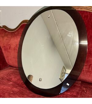 Specchio modernariato anni 70 ovale vintage con vetro verde a cornice. Ottimo stato mis 78 x 62 