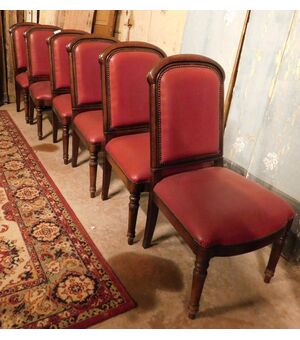  PANC151 - N. 6 poltroncine in noce, misure cm L 50 x P 45 x H 93  