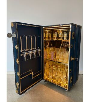Baule bar vintage blu