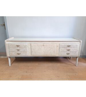 MOBILE BAR LUNGO CON CASSETTI ANNI '50 FINITURA MATERICA EFFETTO PIETRA