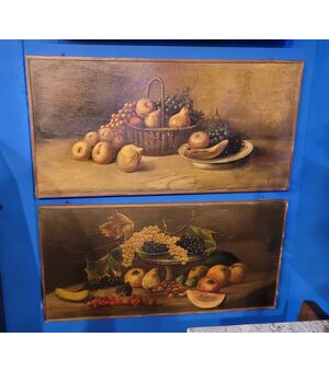 Coppia dipinti " Nature Morte " Primi '900 F. Berlingieri