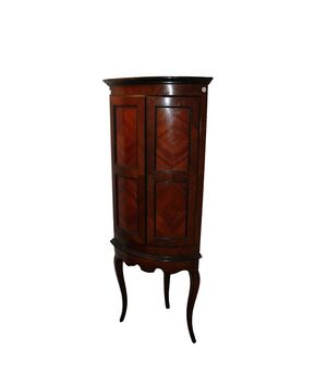 Angoliera doppio corpo francese di inizio 1800 in legno di noce stile Luigi XV