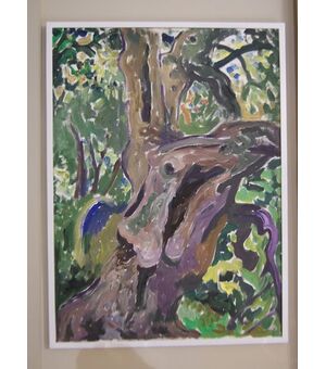 Dipinti di Carlo Levi Coppia di dipinti " Alberi "