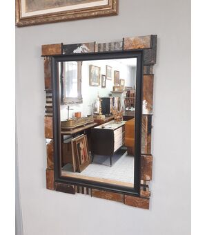 SPECCHIERA IN STILE BRUTALISTA CON FINITURE METALLICHE PRODUZIONE ARTIGIANALE