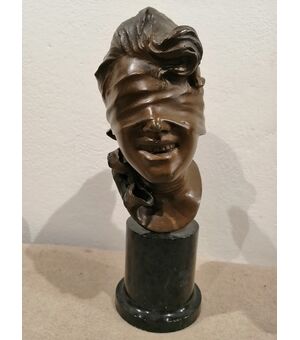 Bronzo napoletano fine '800 rappresentante la fortuna