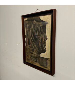 Opera Unica a smalti Daniele Oppi (milano ) “ La guardia Rossa “ 1969 Arte contemporanea. Mis 76 x 54 