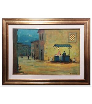 Renato Natali (Livorno 1883-1979) - Scorcio con personaggi