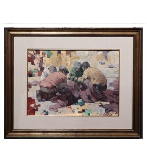 GIULIO DA VICCHIO (Firenze1925-Livorno 2004) - Pescatori