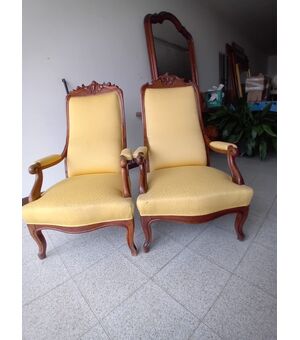 Coppia di poltrone Luigi Filippo