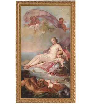 Galatea: Dipinto Scuola del XX Secolo a Olio su Tela 190x102 cm