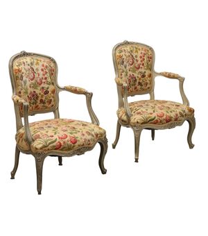 Coppia di Poltroncine laccate in Stile
