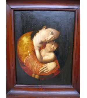 dipinto dell'800 Madonna con Bambino