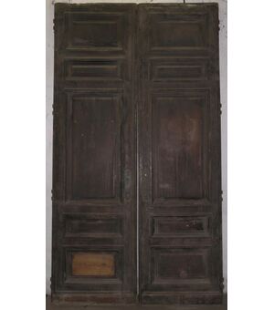 ptci410  porta ingresso  in noce pannellato  misura . h cm 282 x 153 cm