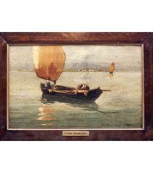Pietro Fragiacomo – "Barca in laguna"