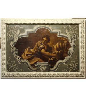 Dipinto olio su tela raffigurante scena allegorica simboleggiante la fertilità, la prosperità e la passione