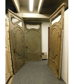 Pts627 N. 12 Piedmontese doors of the &#39;700, plus 6 frames, h cm 290 x 127 cm     