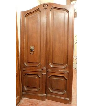 ptci421 door in walnut, restored, mis. h cm 286 x wide cm 162,     