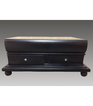 Deco style matt black low cabinet (american 70s)     