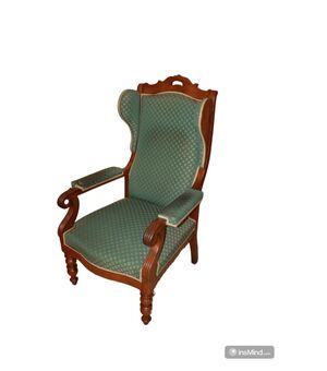 Poltrona Luigi Filippo con Orecchie XIX secolo Legno di noce