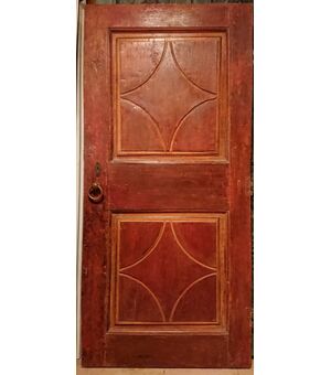Door painted in gouache and gouged end of the seventeenth century     