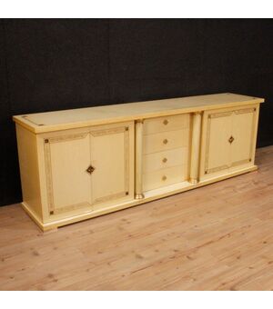 Italian sideboard in exotic wood and brass