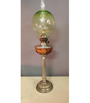 Lampada da tavolo ad Olio, in Cristallo - Cecoslovacchia