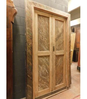 ptl484 - lacquered door, 19th century, meas. max cm 150 xh 240     