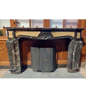 chm617 - fireplace in red Levanto marble, cm l 180 xh 110     