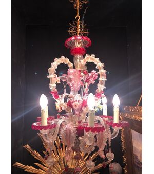 6 flame heart chandelier     