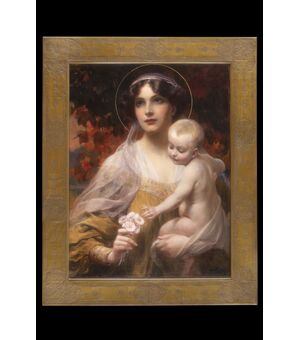 Dipinto di Alois Schram (Vienna 1864-1919), “Maternità”