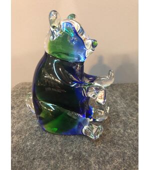 Bear in submerged glass. Cenedese manufacture. Murano.     