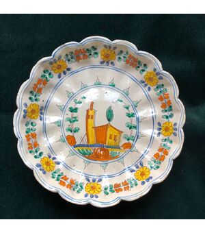 Raised in majolica, manufacture of San Quirico d&#39;Orcia (Siena).     