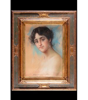 Fausto Zonaro (Masi 1854-Sanremo 1929), "Ritratto di fanciulla", 1910